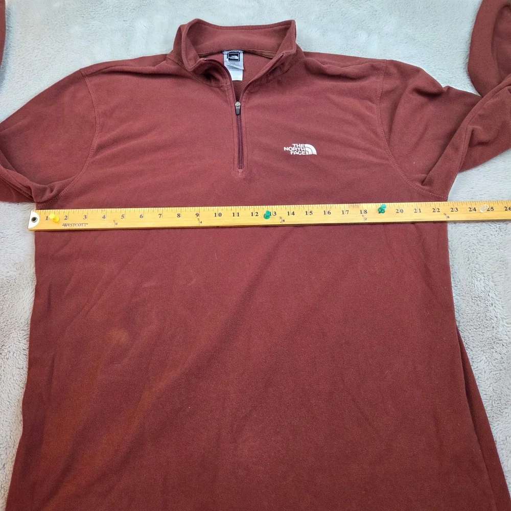 The North Face TKA 100 Fleece Pullover Mens L 1/4 Zip Lightweight Maroon Red